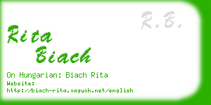 rita biach business card